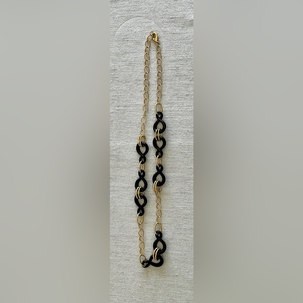 This is a gold and black chain